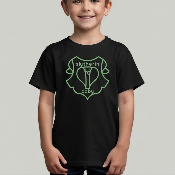 Tshirt Slytherin Baby Cute Kawaii Harry Potter Hogwarts Adult Kid Toddler Baby - Picture 2 of 9